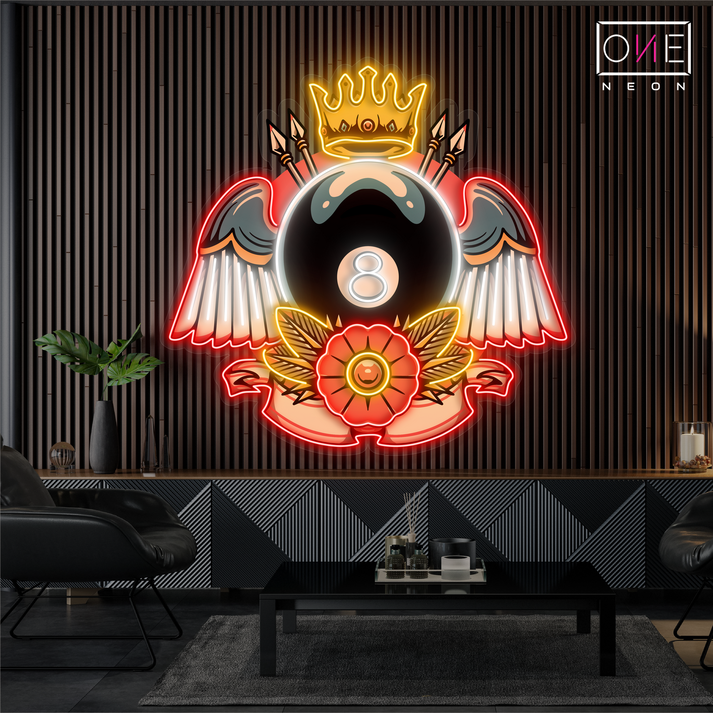 Enseigne lumineuse LED néon Queen Billiard Artwork