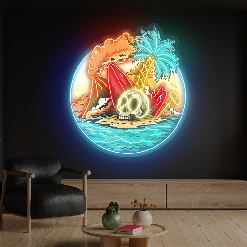 Enseigne néon LED "Island of Mysteries"