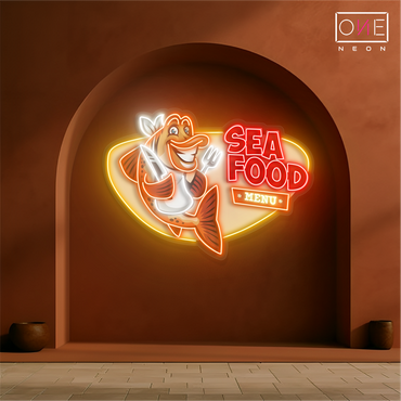Enseigne néon LED artistique de fruits de mer