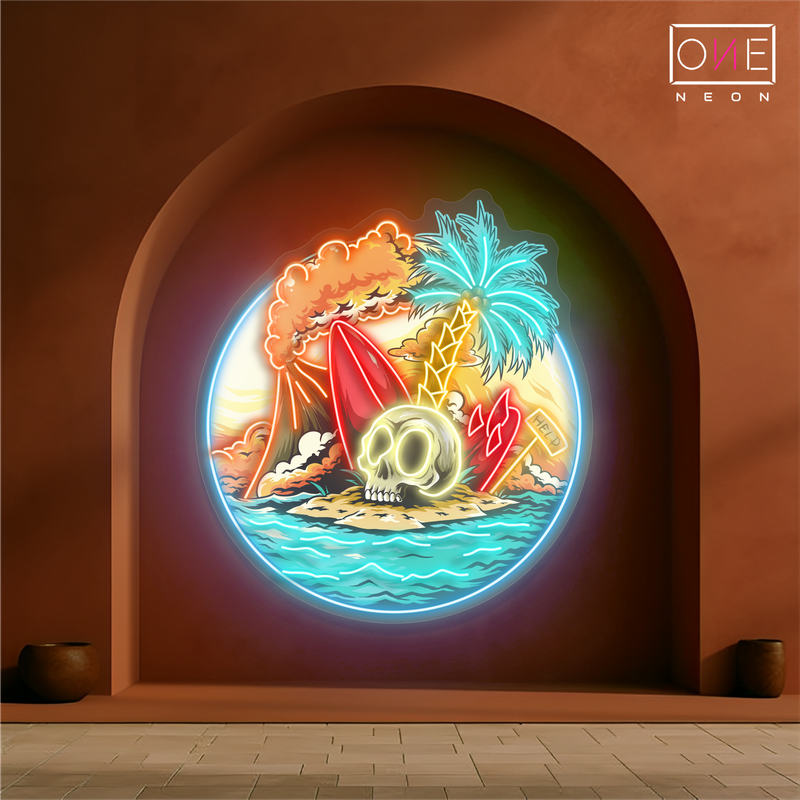 Enseigne néon LED "Island of Mysteries"