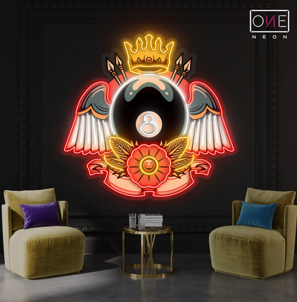 Enseigne lumineuse LED néon Queen Billiard Artwork