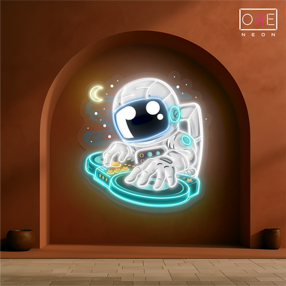 Enseigne néon LED Astronaute DJ Artwork