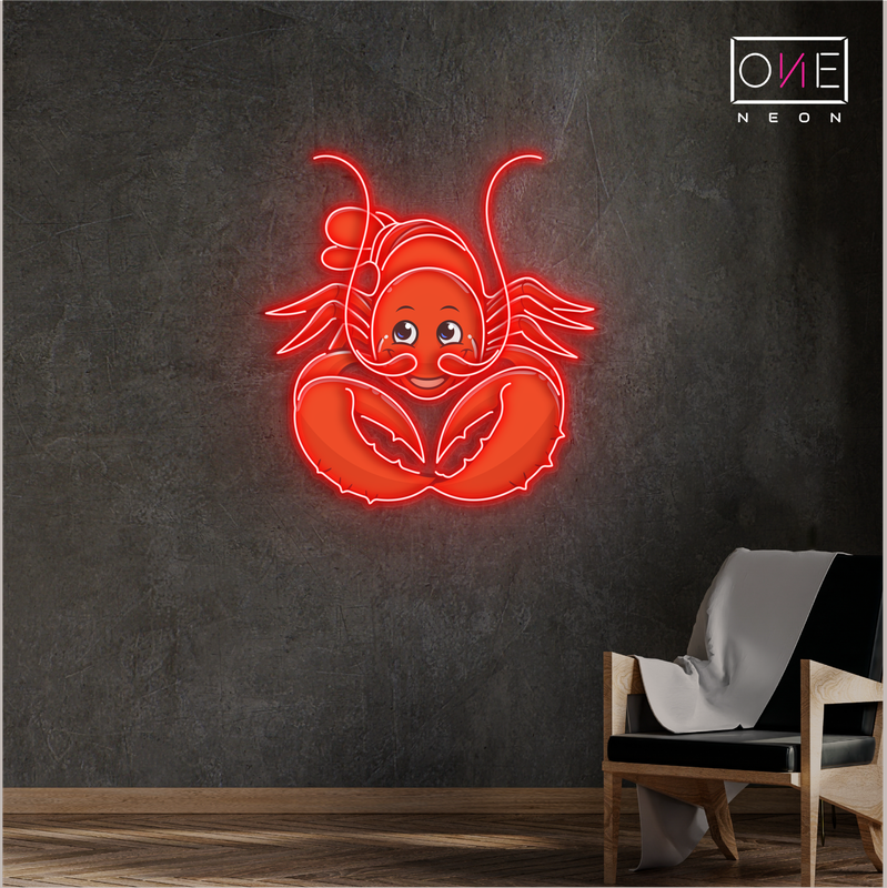 Enseigne Néon LED Homard Heureux
