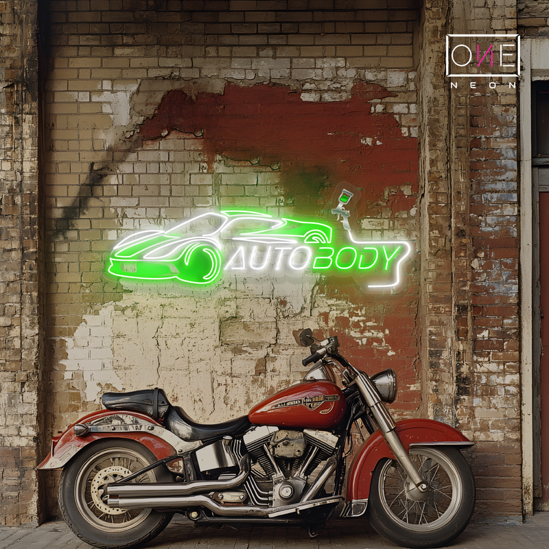 Enseigne néon LED Garage BodyWorks