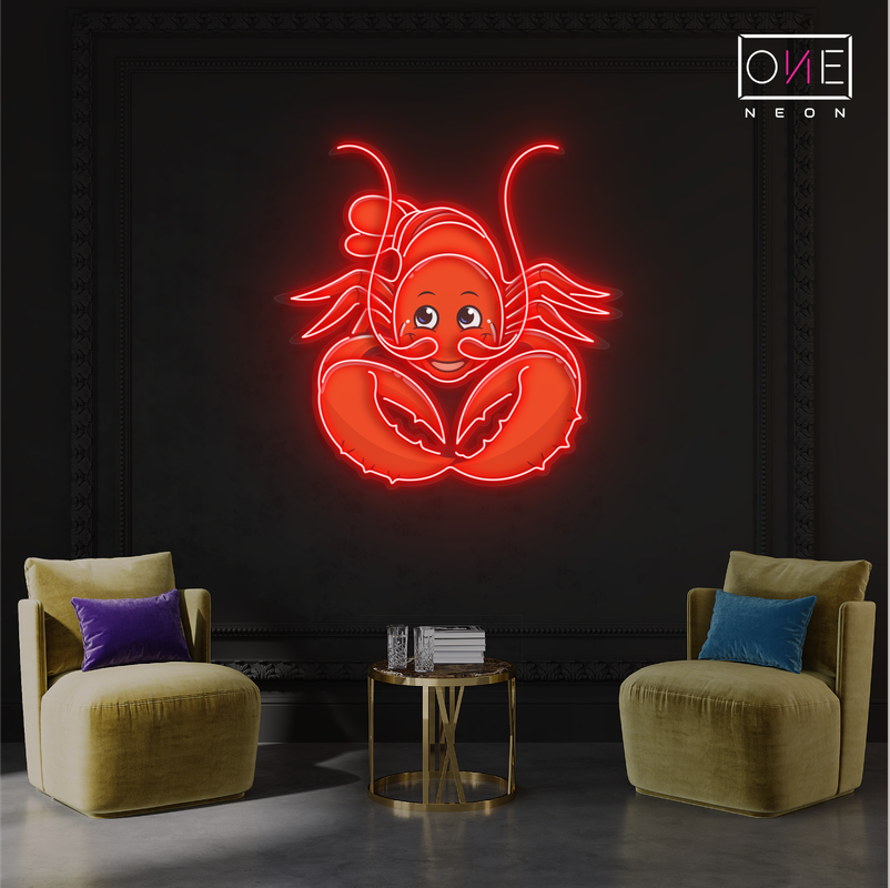 Enseigne Néon LED Homard Heureux