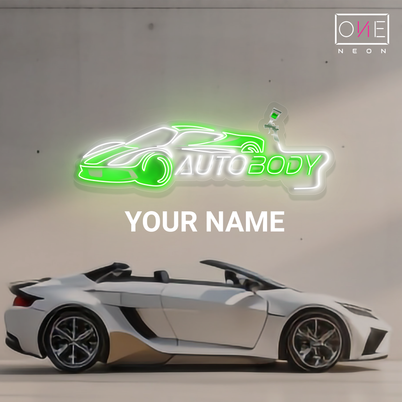 Enseigne néon LED Garage BodyWorks