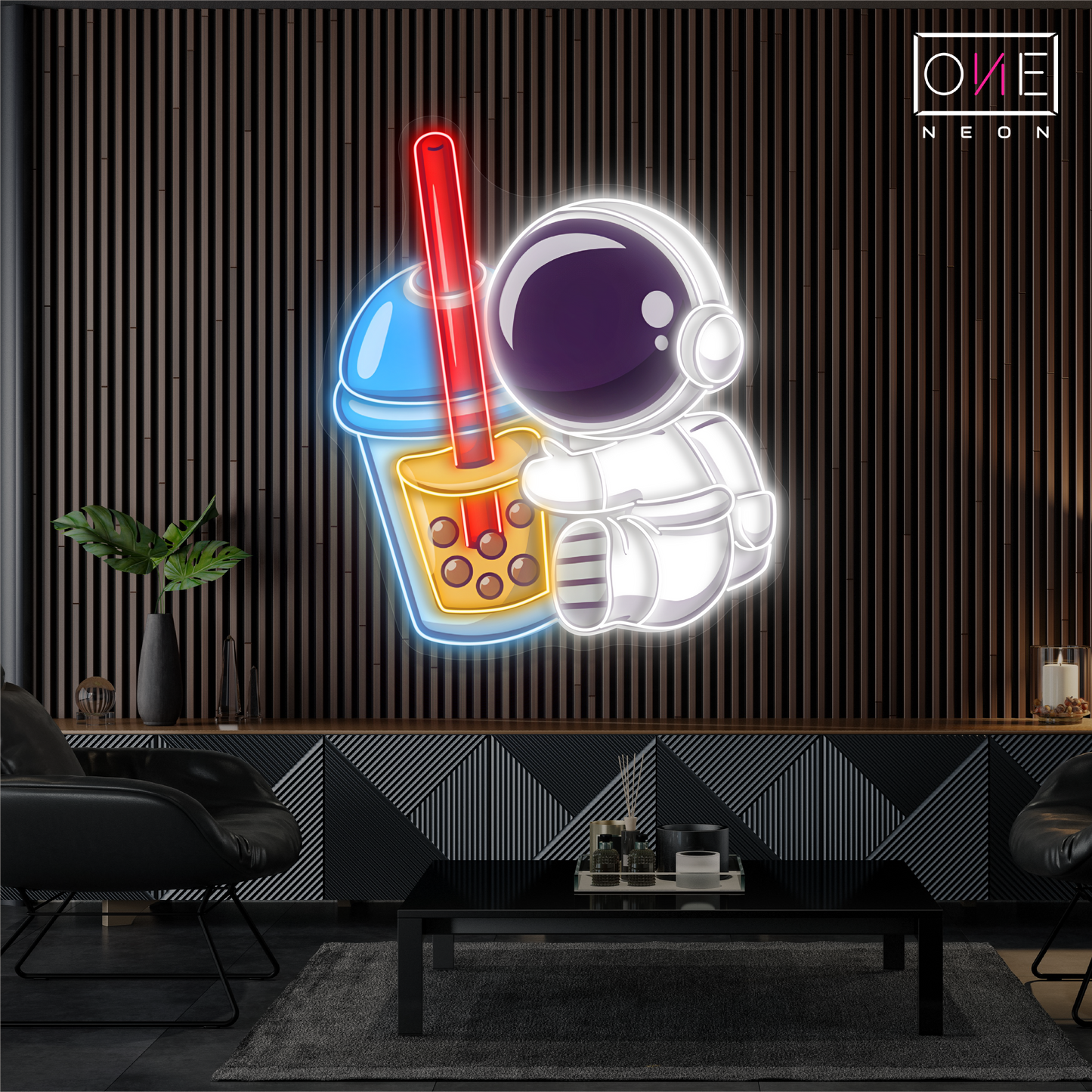 Enseigne LED néon Boba Astronaut Artwork