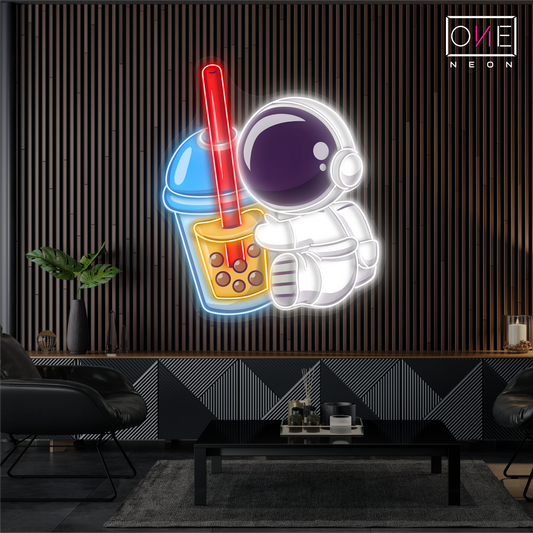 Enseigne LED néon Boba Astronaut Artwork