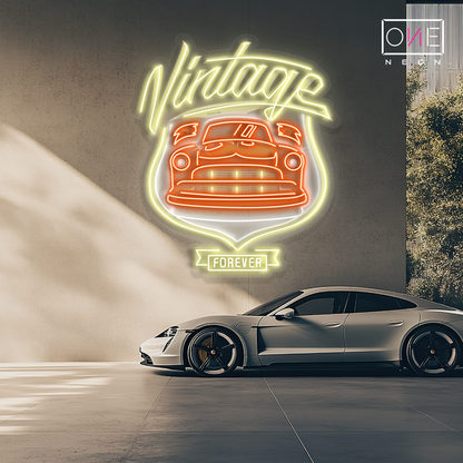 Enseigne LED néon décorative "Vintage Forever"