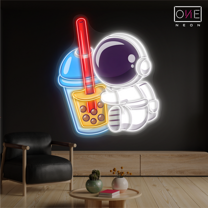 Enseigne LED néon Boba Astronaut Artwork