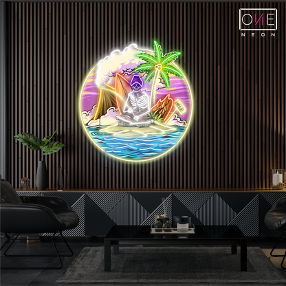 Enseigne LED néon Squelette Naufragé