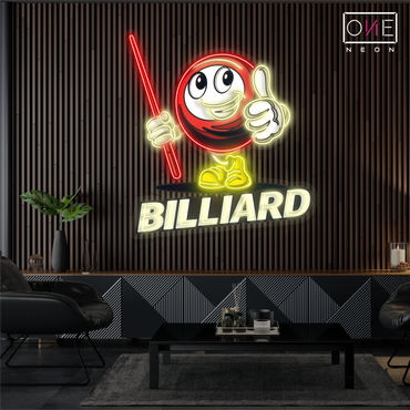 Enseigne néon LED œuvre d'art Billiard Buddy