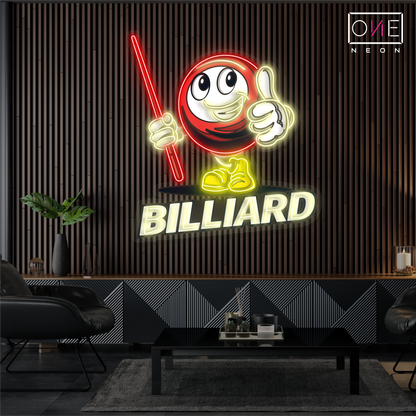 Enseigne néon LED œuvre d'art Billiard Buddy
