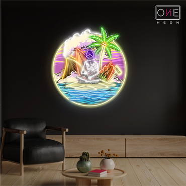 Enseigne LED néon Squelette Naufragé