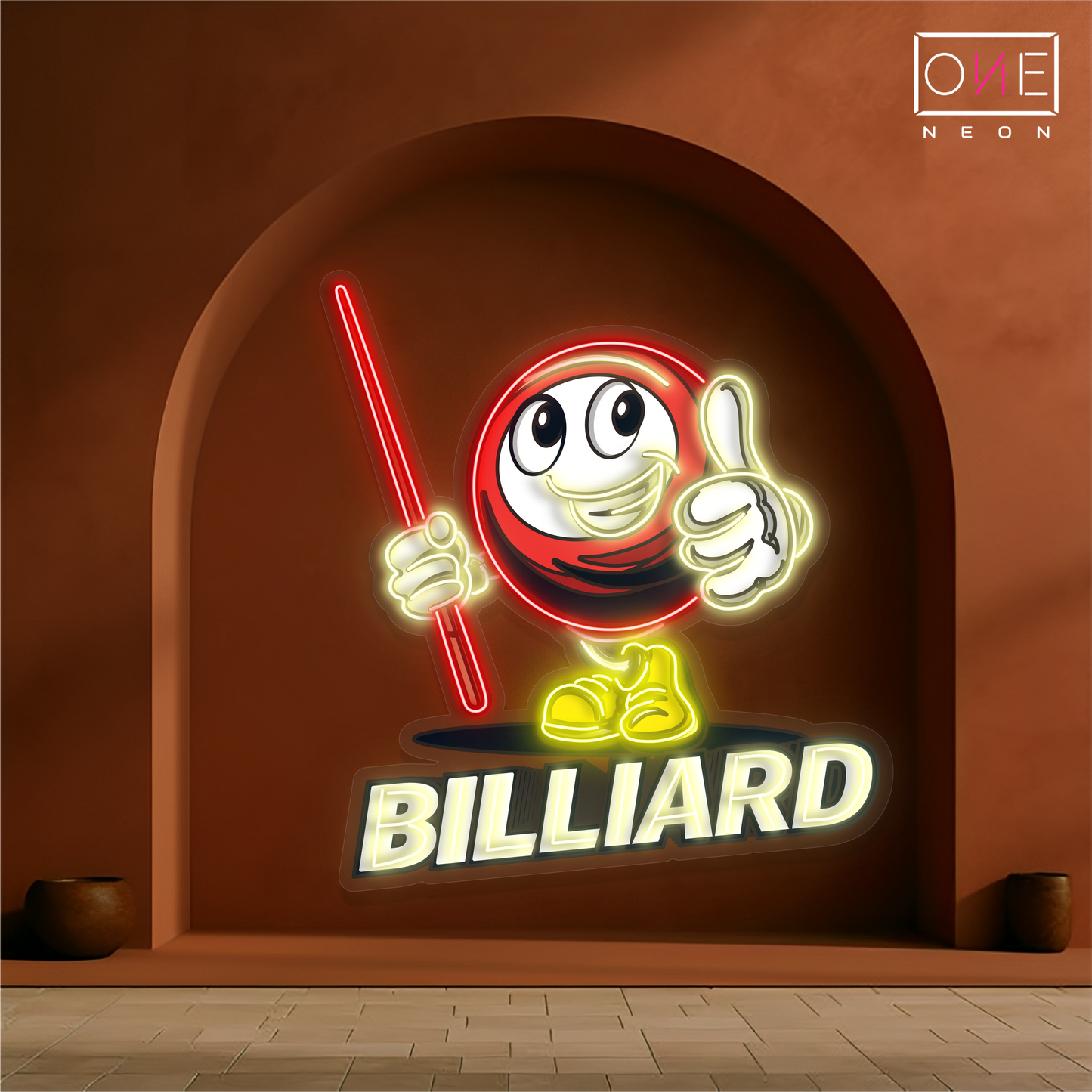 Enseigne néon LED œuvre d'art Billiard Buddy