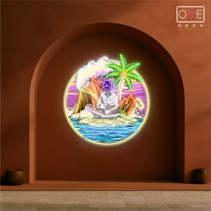 Enseigne LED néon Squelette Naufragé