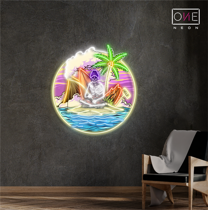 Enseigne LED néon Squelette Naufragé