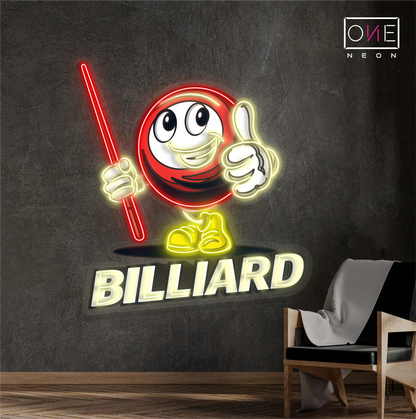 Enseigne néon LED œuvre d'art Billiard Buddy
