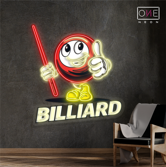 Enseigne néon LED œuvre d'art Billiard Buddy