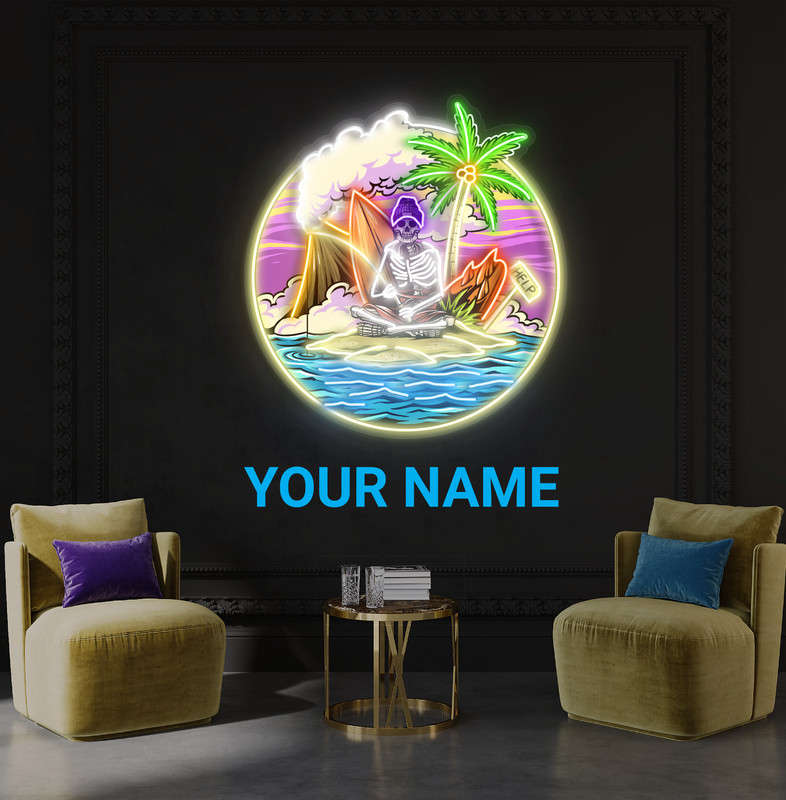 Enseigne LED néon Squelette Naufragé