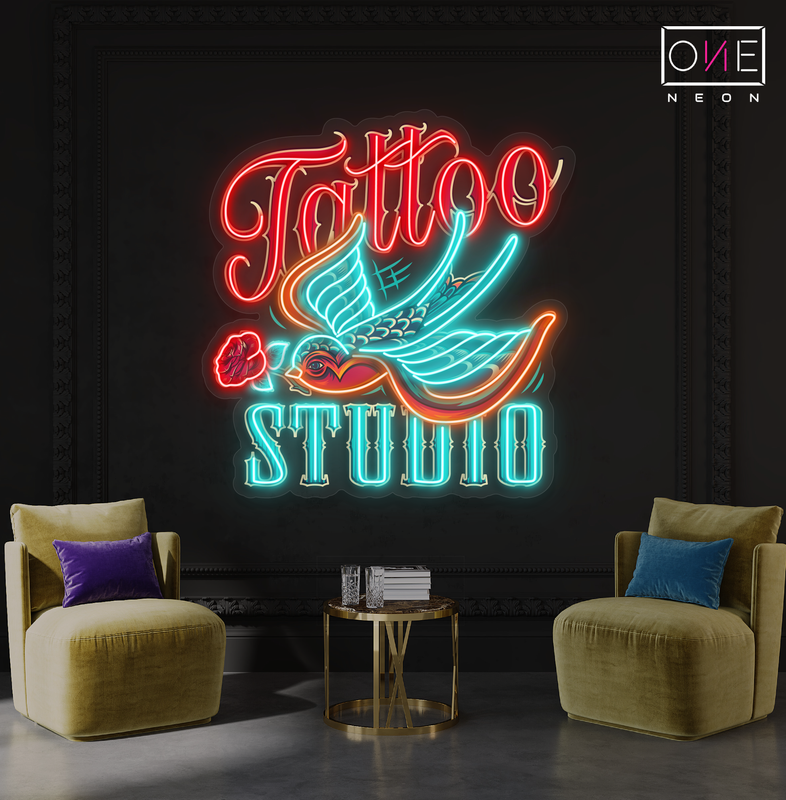Enseigne Néon LED "Studio de Tatouage"