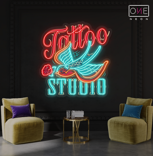 Enseigne Néon LED "Studio de Tatouage"