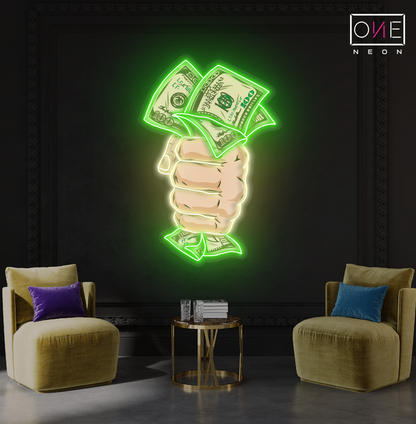 Enseigne lumineuse néon "Cash Grab Artwork"