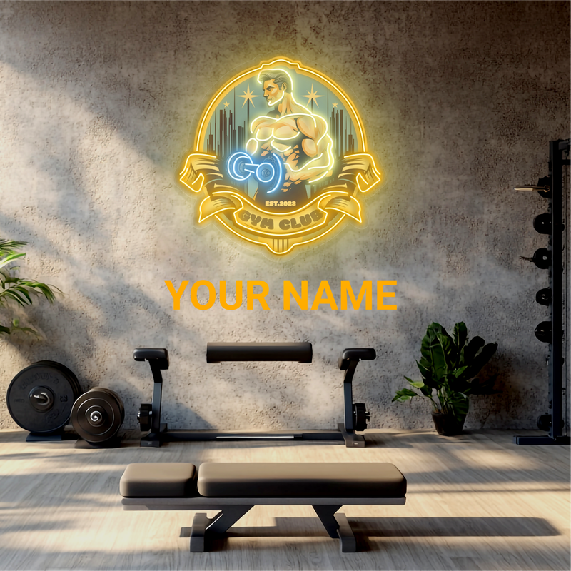 Enseigne néon LED décorative Power Gym Club