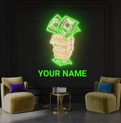 Enseigne lumineuse néon "Cash Grab Artwork"
