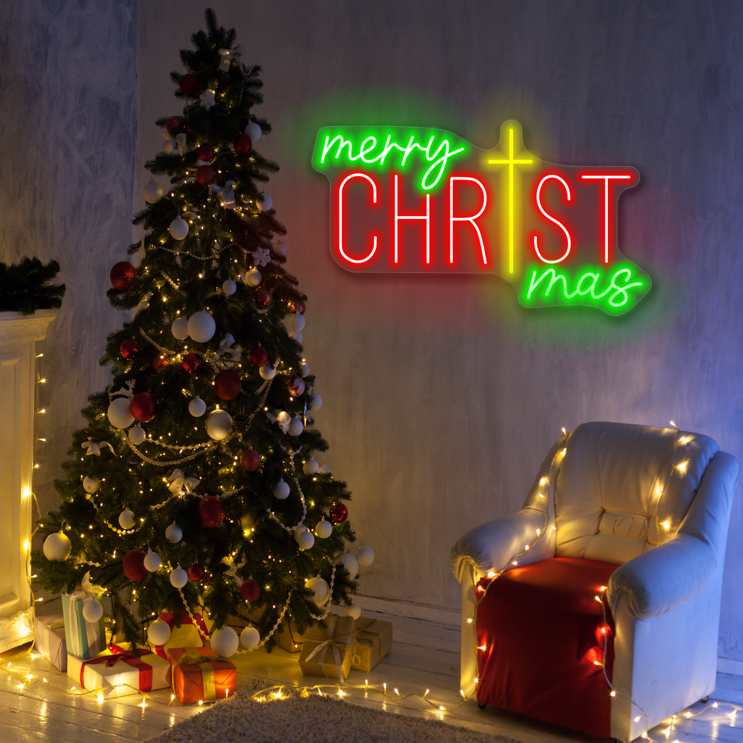Enseigne néon LED Joyeux Noël