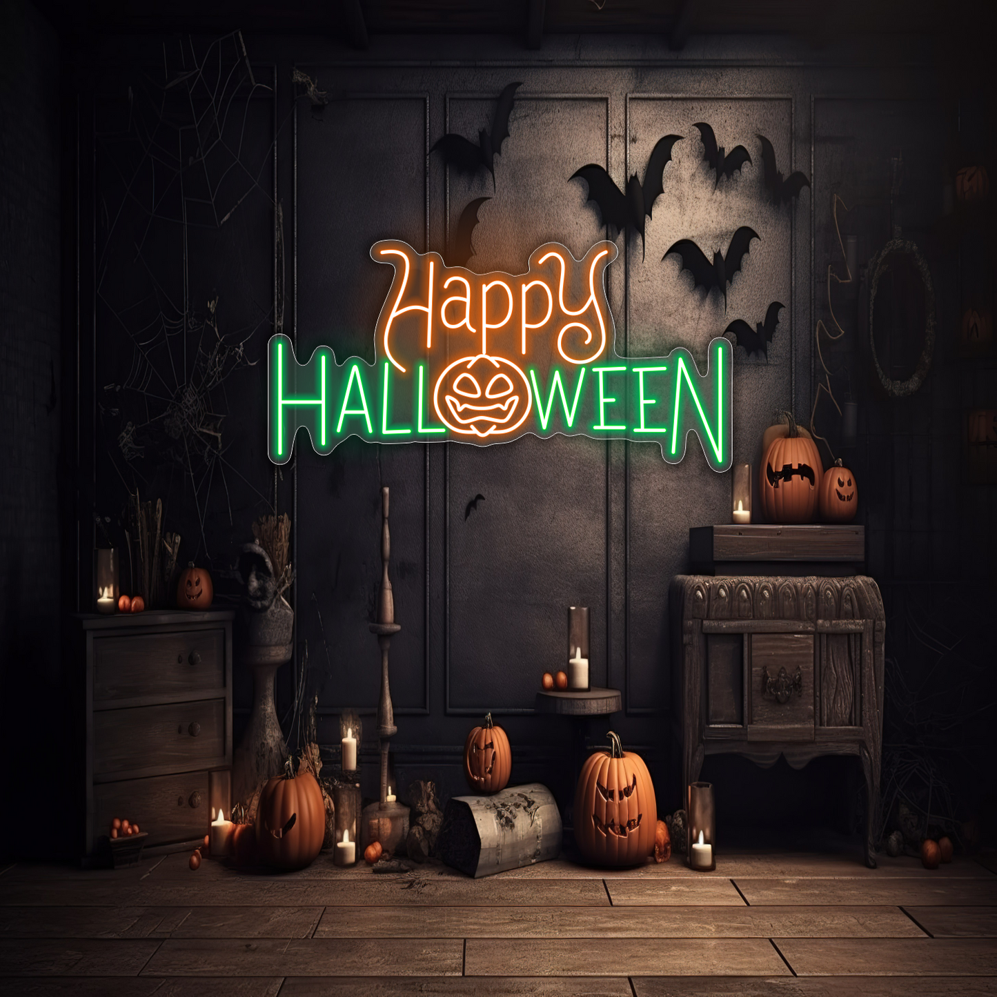 Enseigne néon LED Joyeux Halloween