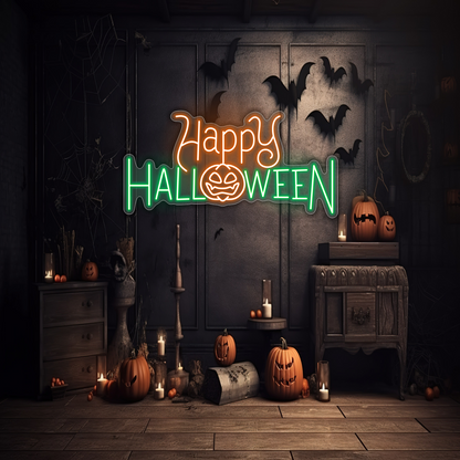 Enseigne néon LED Joyeux Halloween