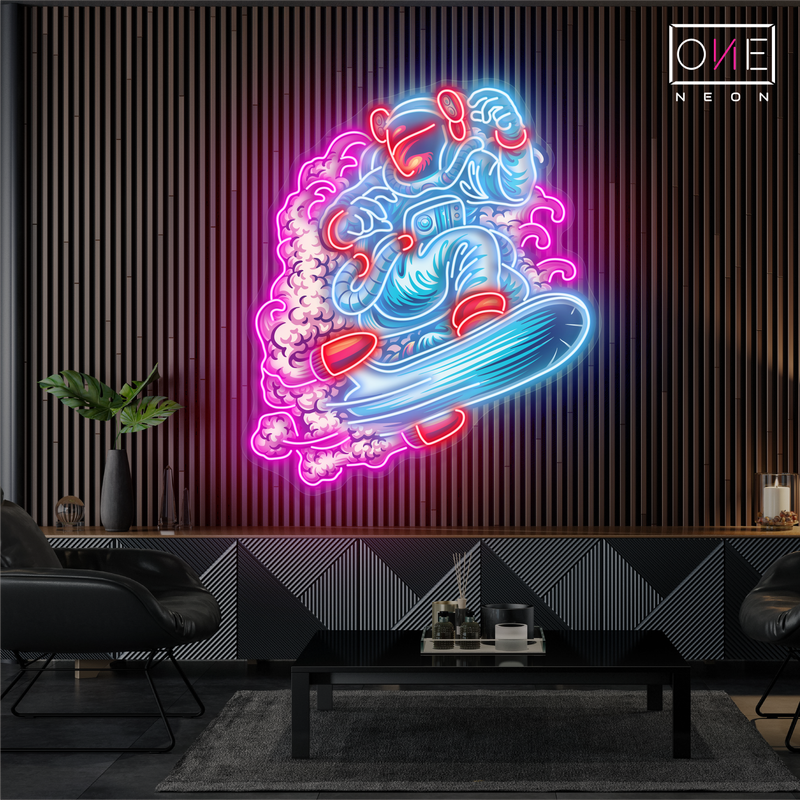 Enseigne néon LED "Surfeur galactique"
