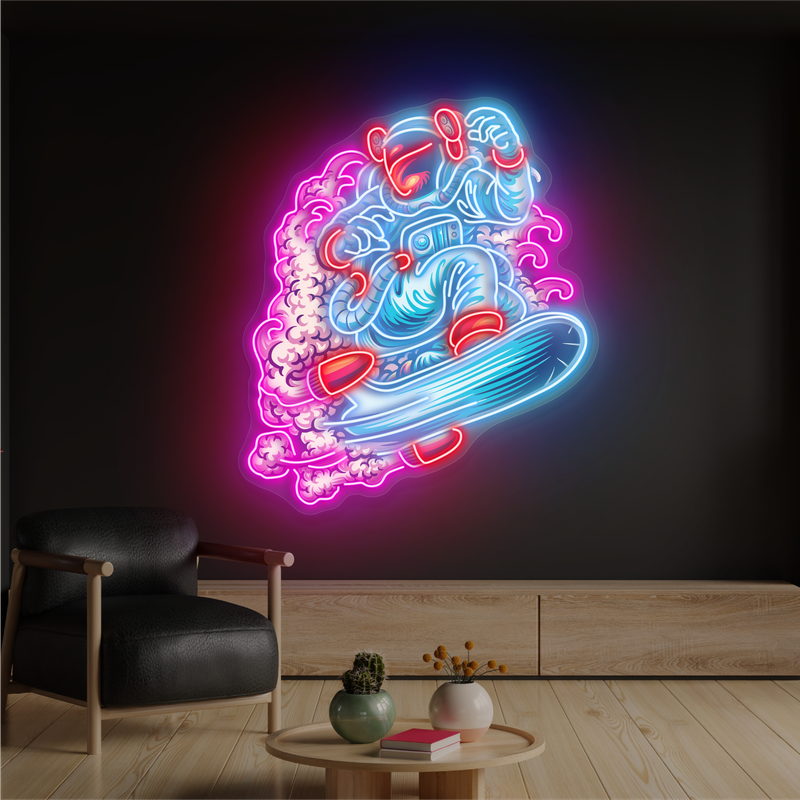 Enseigne néon LED "Surfeur galactique"