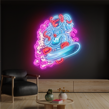 Enseigne néon LED "Surfeur galactique"