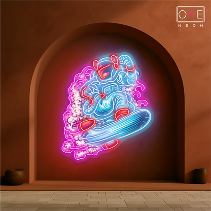 Enseigne néon LED "Surfeur galactique"
