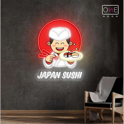 Japon Sushi Tableau Mural Enseigne Néon LED