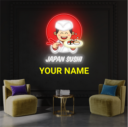 Japon Sushi Tableau Mural Enseigne Néon LED