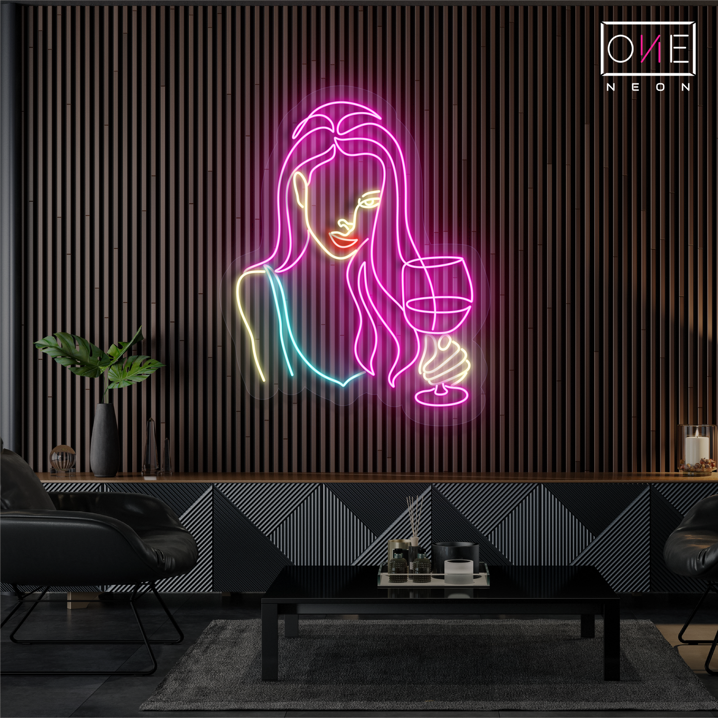 Enseigne néon LED "Wine & Glamour"