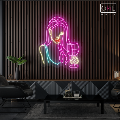 Enseigne néon LED "Wine & Glamour"