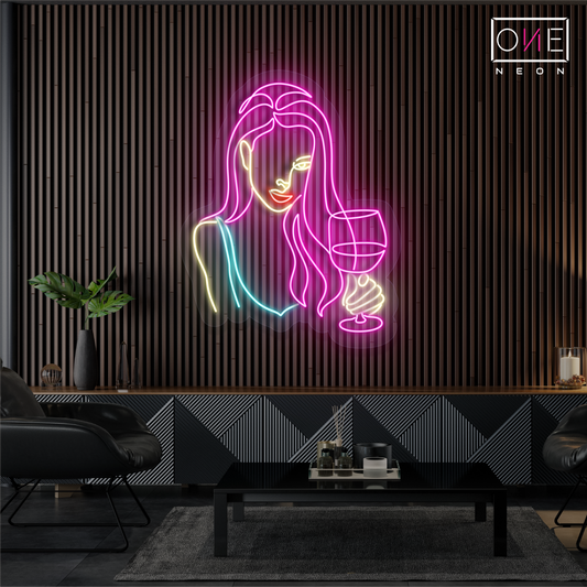 Enseigne néon LED "Wine & Glamour"