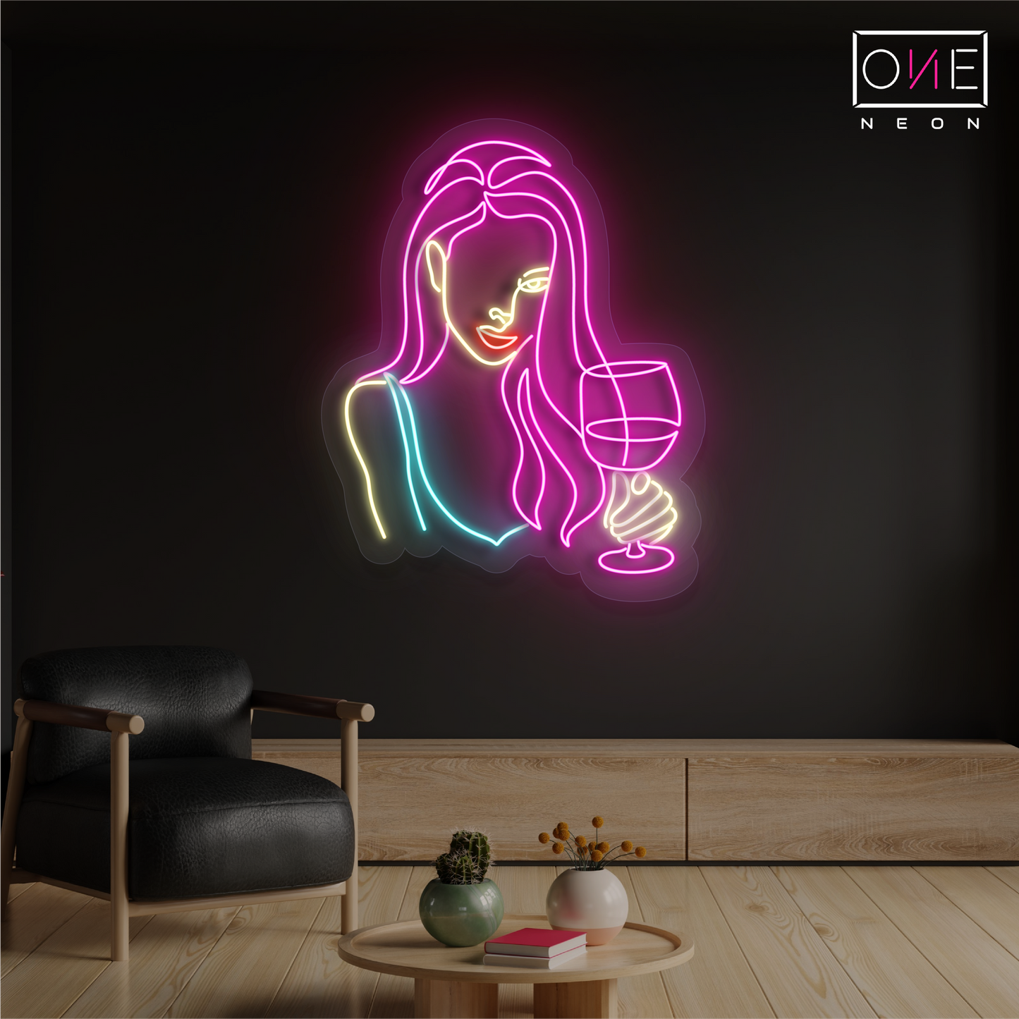 Enseigne néon LED "Wine & Glamour"