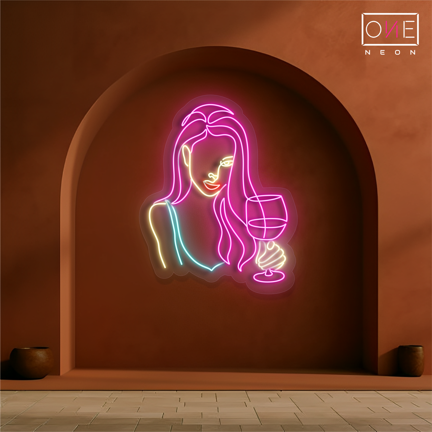 Enseigne néon LED "Wine & Glamour"