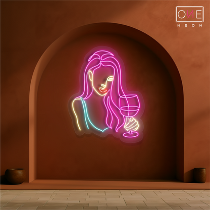 Enseigne néon LED "Wine & Glamour"