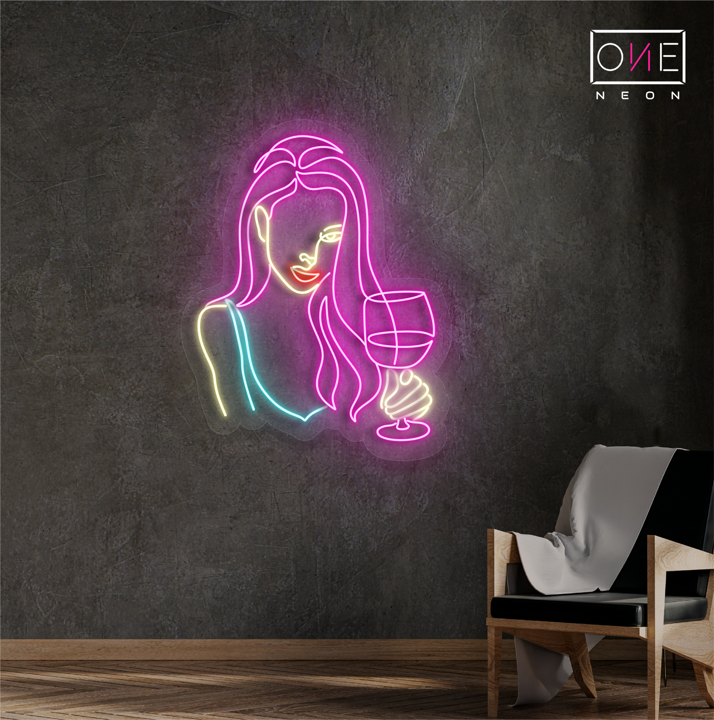 Enseigne néon LED "Wine & Glamour"