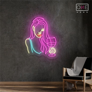 Enseigne néon LED "Wine & Glamour"