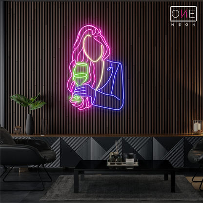Enseigne Néon LED Œuvre d'Art Sip Élégant