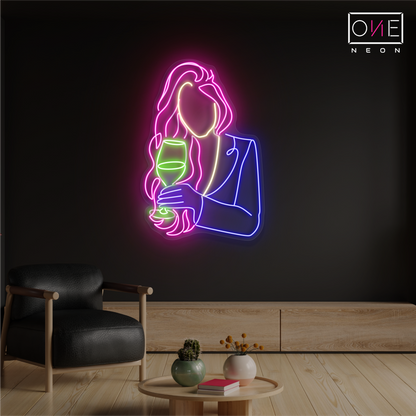 Enseigne Néon LED Œuvre d'Art Sip Élégant
