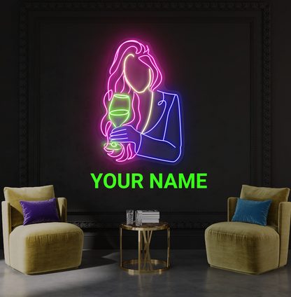 Enseigne Néon LED Œuvre d'Art Sip Élégant