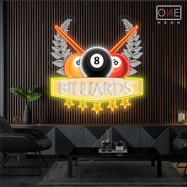Enseigne LED néon décorative de billard Champion